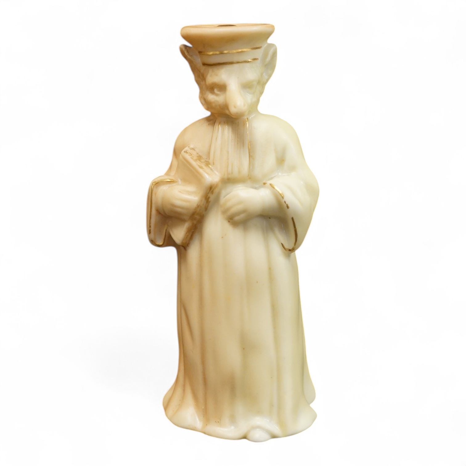 A Royal Worcester Monsieur Reynard candle extinguisher in Blush porcelain, 10.5cm high